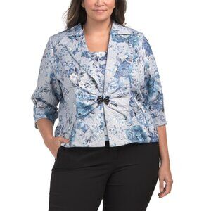 ALEX EVENINGS multi Plus Jacquard Twinset